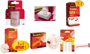 3M Scotch plakband Crystal Clear 19mm x 15m, 2+1 gratis