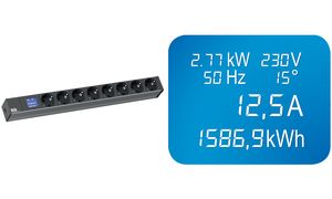 BACHMANN Stekkerdoos 19 inch Bluenet BN0500 8-voudig met LCD-display