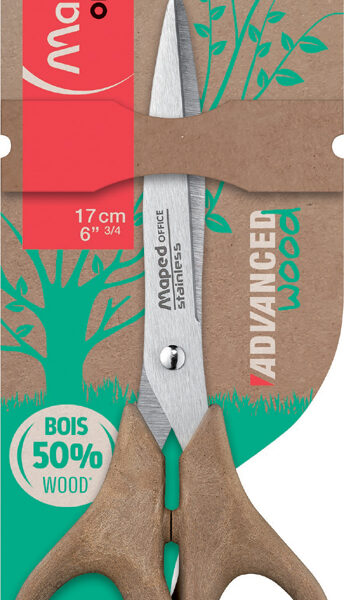 Maped schaar Advanced Wood 17 cm symmetrisch puntig bruin