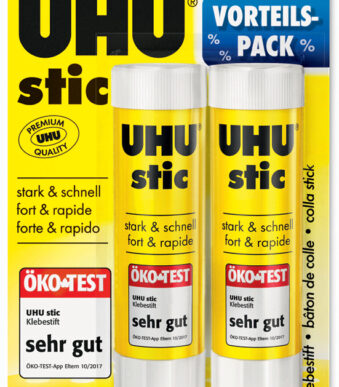 UHU lijmstick oplosmiddelvrij, 2 x 21 g voordeelverpakking