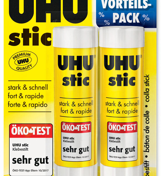 UHU lijmstick oplosmiddelvrij, 2 x 21 g voordeelverpakking