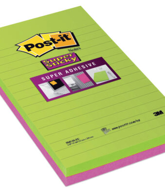 Post-it Zelfklevende notitieblokken super sticky notes, gelinieerd, 125x200 mm