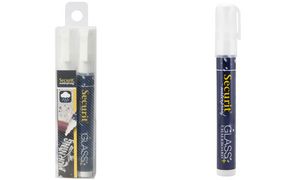 Securit krijtmarkers waterproof medium, 2 stuks, wit