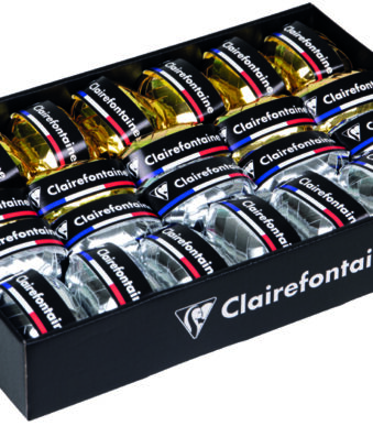 Clairefontaine kadeaulint ringband, goud & zilver gesorteerd