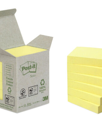 Post-it Memoblaadjes Recycling, 38 x 51 mm, geel