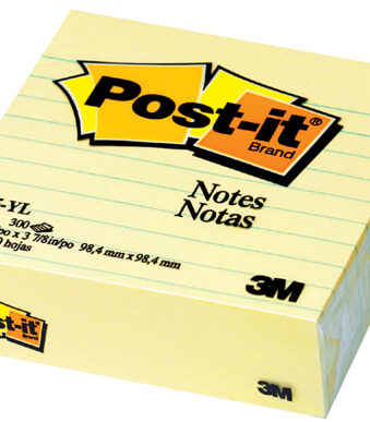 Post-it Zelfklevende memo's XL, gelinieerd, 100 x 100 mm, geel