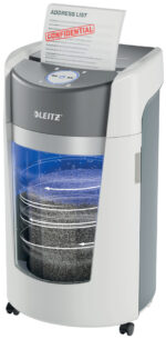 LEITZ papiervernietiger IQ OptiMax Office P5, wit/grijs
