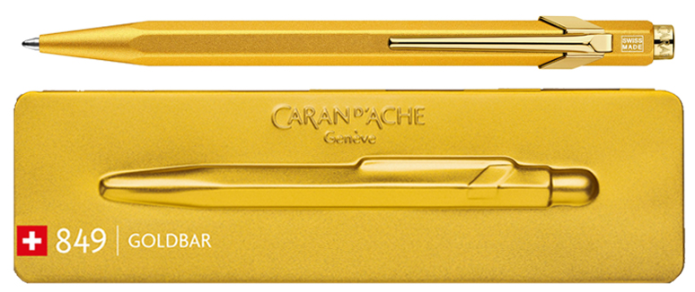 Caran d'Ache 849 Goldbar drukbalpen, goud