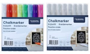 EUROPEL Krijtmarkers 6 mm, 8 stuks, wit