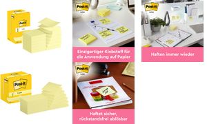 Post-it Z-Notes zelfklevende notitieblokjes, 127 x 76 mm, geel