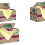 Post-it Super Sticky gerecyclede notitieblokjes 76x76mm geel, 18 stuks