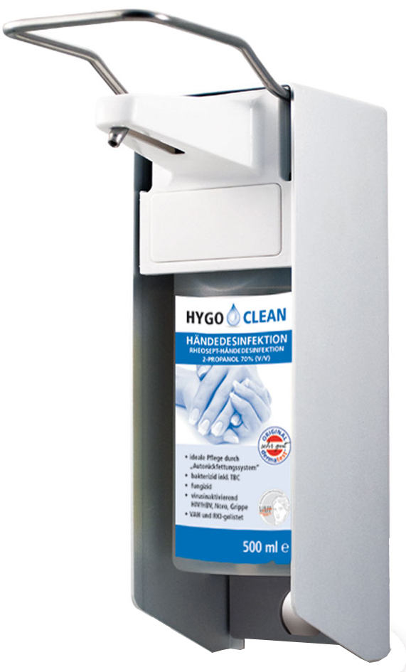 HYGOCLEAN wanddispenser zilver voor 500 ml flessen HYGOCLEAN wanddispenser zilver voor 500 ml flessen