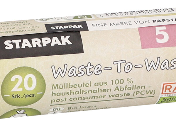STARPAK vuilniszakken 5 liter, bruin, 20 stuks op rol