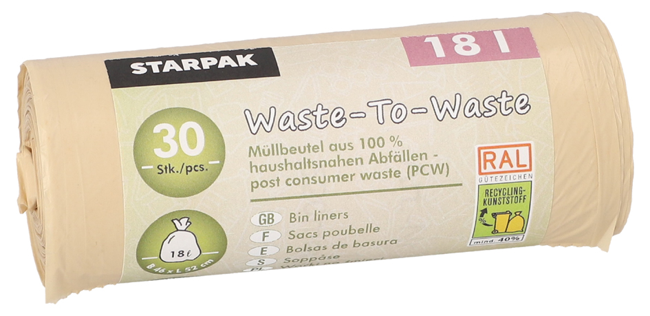 STARPAK vuilniszakken 18 liter, bruin, 30 stuks op rol STARPAK vuilniszakken 18 liter, bruin, 30 stuks op rol