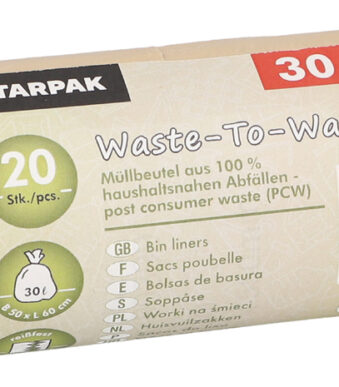 STARPAK vuilniszakken Waste-to-Waste, 30 liter, bruin