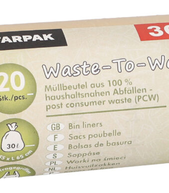STARPAK Afvalzakken Waste-to-Waste, 30 liter, bruin