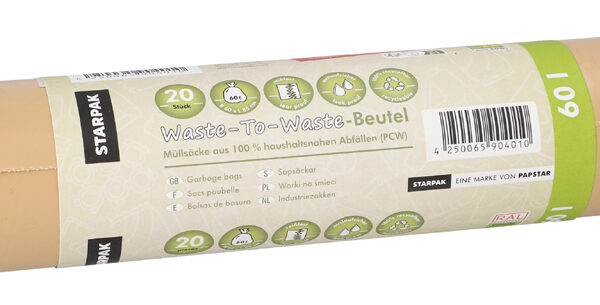 STARPAK Afvalzakken 'Waste-to-Waste', 60 liter, bruin