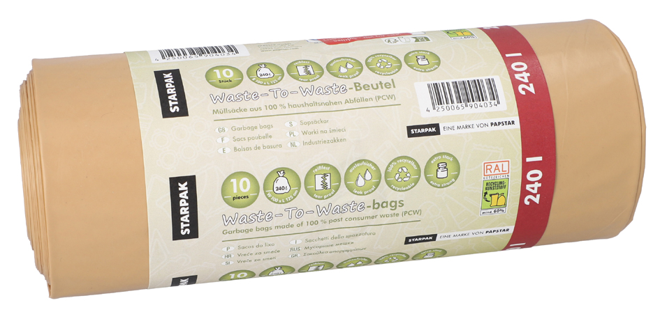 STARPAK vuilniszakken 'Waste-to-Waste', 240 liter, bruin STARPAK vuilniszakken 'Waste-to-Waste', 240 liter, bruin