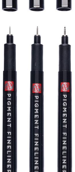 ROYAL TALENS Pigment Fineliner Fine, zwart, set van 3