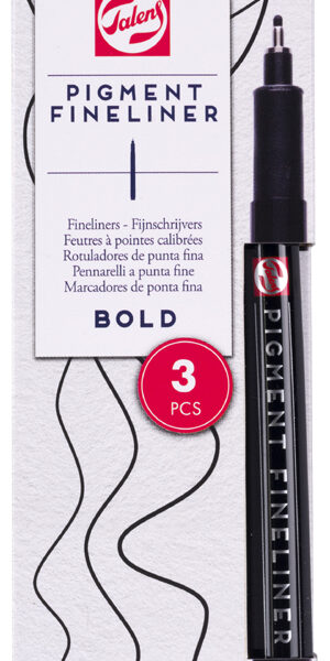 Royal Talens Pigment Fineliner Bold, zwart, 3-delig