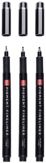 Royal Talens Pigment Fineliner Bold, zwart, 3-delig