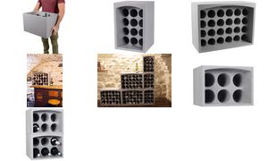 EDA flessenrek voor 24 flessen, polystyreen, grau