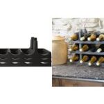 EDA flessenrek set, voor 18 flessen, antraciet, 3 stuks