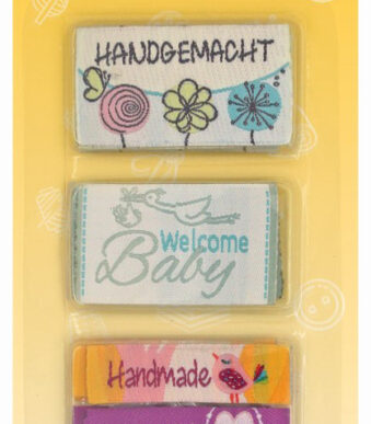 Textiel-etiketten gemengd, 45 x 25 mm