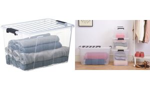 Plast Team Opbergbox Home Box, 52 liter, transparant