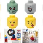 LEGO Opbergdoos Minifiguur Hoofd Happy Boy, Geel, 2 Liter