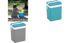EDA koelbox kunststof 15 liter grijs/laguneblau