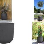 EDA plantenbak BASALT UP rond 385 mm antraciet