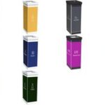 PAPERFLOW Rolsokkel voor 3 afvalscheidingsbakken, zwart