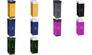 PAPERFLOW Afvalbak voor glas, zwart, 60 liter