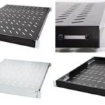 LogiLink 19" Legbord, 1 HE, verstelbaar, (D)800 mm, zwart