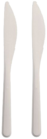 PAPSTAR Herbruikbare messen, lengte: 185 mm, wit, 50 stuks