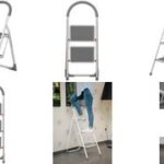 Bradas stalen vouwtrap 3 treden wit/grijs