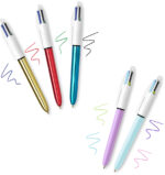 BIC 4 Colours balpennen set, 5 stuks in metalen doos