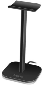 LogiLink Koptelefoonstandaard met RGB-verlichting, zwart