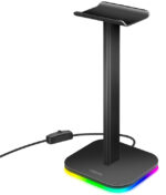 LogiLink Koptelefoonstandaard met RGB-verlichting, zwart