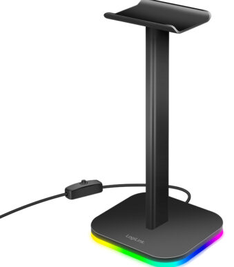 LogiLink Koptelefoonstandaard met RGB-verlichting, zwart