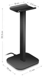 LogiLink Koptelefoonstandaard met RGB-verlichting, zwart