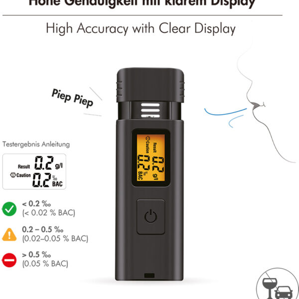 LogiLink Alcoholtester met LCD-Display, zwart