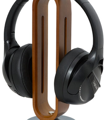 LogiLink koptelefoonstandaard van bamboe, bruin/zilver