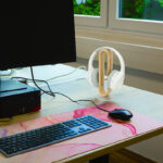 LogiLink Koptelefoonstandaard van bamboe, lichtbruin/zilver