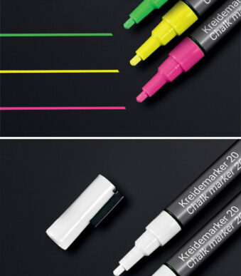 Sigel krijtmarker wit, ronde punt 1-2 mm (2 stuks)