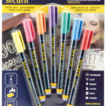 Securit krijtmarkers set, 7 stuks, verschillende kleuren, 1-2mm punt