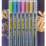 Securit krijtmarkers metallic kleuren 7 stuks ronde punt 1-2mm