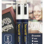 Securit krijtstiften wit medium punt, 2 stuks