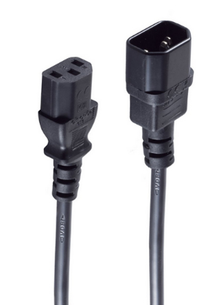 Shiverpeaks verlengsnoer voor koud apparaat 2 meter zwart